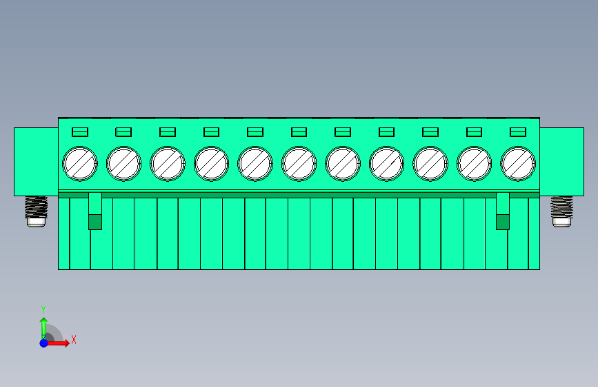 DEGSON 2EDG(M) 系列 5.0mm 螺丝锁紧可插拔接线端子组-2EDGKM-5.0-11P-14-00AH 正面视图