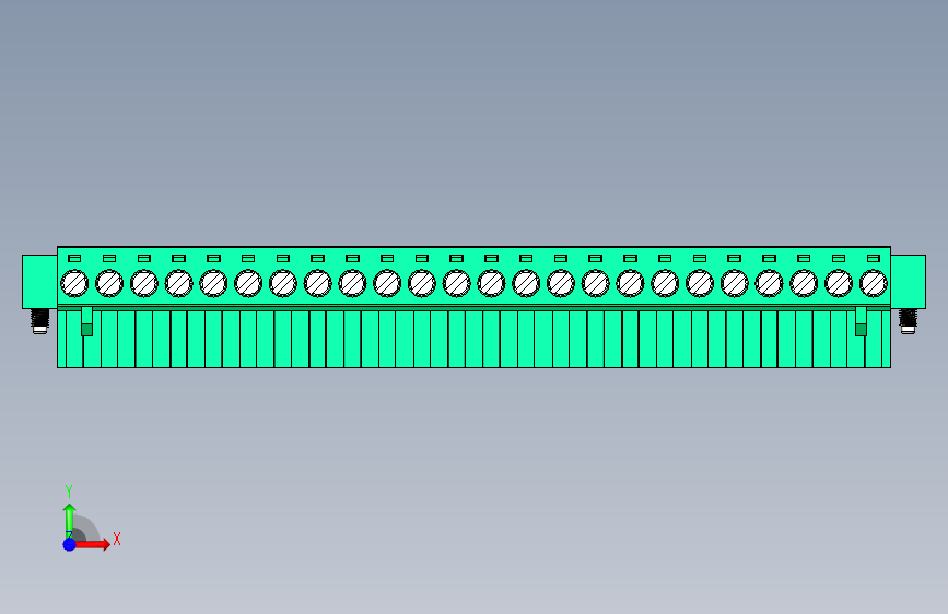 DEGSON 2EDG(M) 系列 5.0mm 螺丝锁紧可插拔接线端子组-2EDGKM-5.0-24P-14-00AH 正面视图