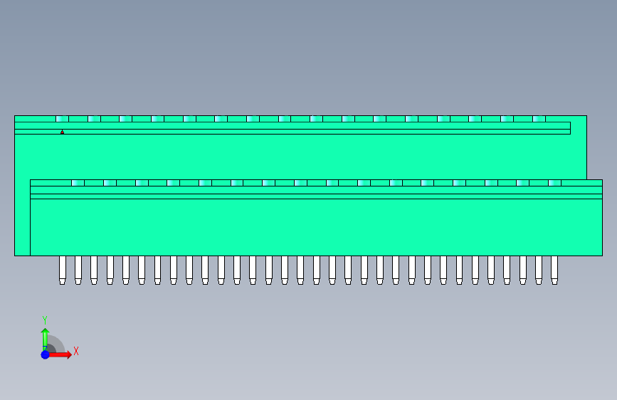 DEGSON 2EDG(M) 系列 5.0mm 螺丝锁紧可插拔接线端子组-2EDGVTM-5.0-32P-14-00AH 正面视图