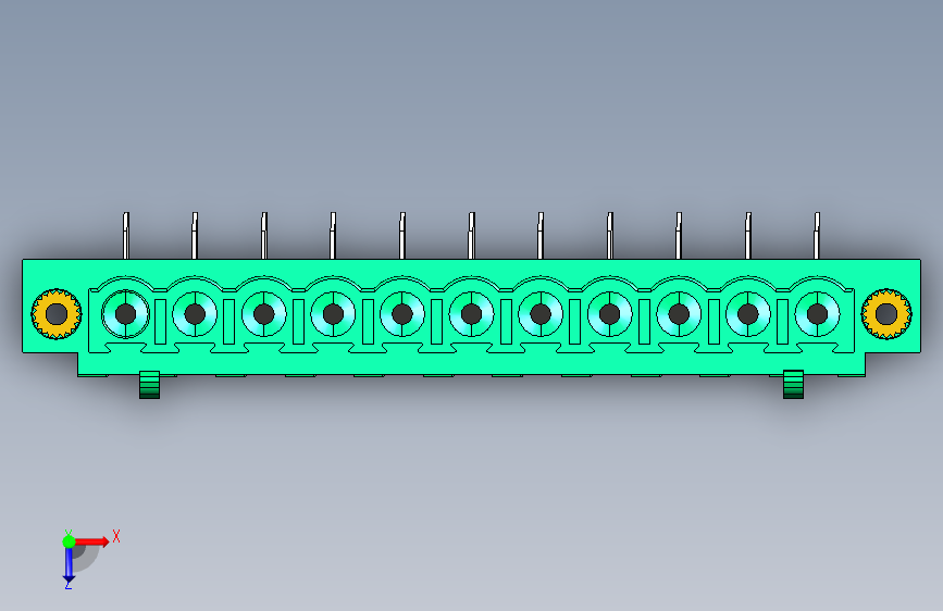 DEGSON 2EDG(M) 系列 5.08mm 螺钉锁紧插拔接线端子组-2EDGAM-5.08-11P-14-00AH 俯视图