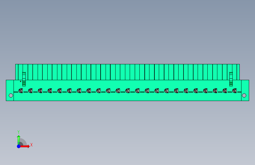 DEGSON 2EDG(M) 系列 5.08mm 螺钉锁紧插拔接线端子组-2EDGAM-5.08-23P-14-00AH 正面视图