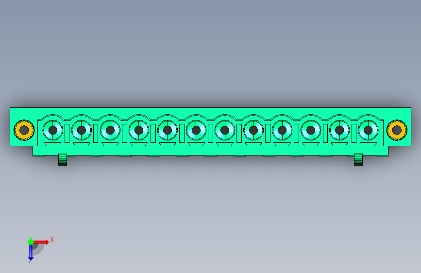 DEGSON 2EDG(M) 系列 5.08mm 螺钉锁紧插拔接线端子组-2EDGBM-5.08-12P-14-00AH 俯视图