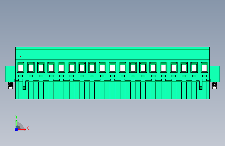 DEGSON 2EDG(M) 系列 5.08mm 螺钉锁紧插拔接线端子组-2EDGKAM-5.08-19P-14-00AH 正面视图
