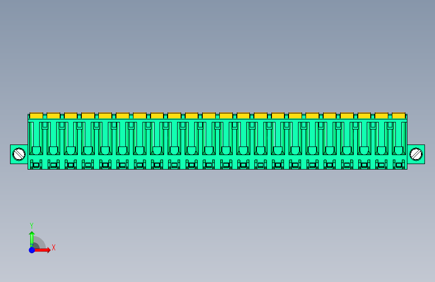 DEGSON 2EDG(M) 系列 5.08mm 螺钉锁紧插拔接线端子组-2EDGKDAM-5.08-22P-14-00AH 正面视图