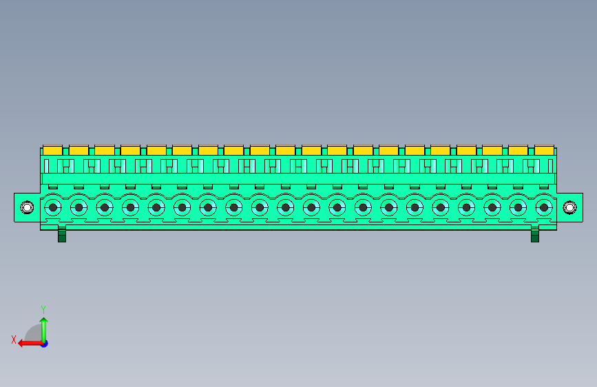 DEGSON 2EDG(M) 系列 5.08mm 螺钉锁紧插拔接线端子组-2EDGKDBM-5.08-20P-14-00AH 背面视图