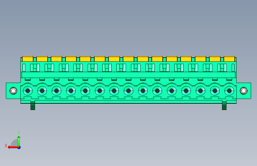 DEGSON 2EDG(M) 系列 5.08mm 螺钉锁紧插拔接线端子组-2EDGKDBM-5.08-15P-14-00AH 背面视图