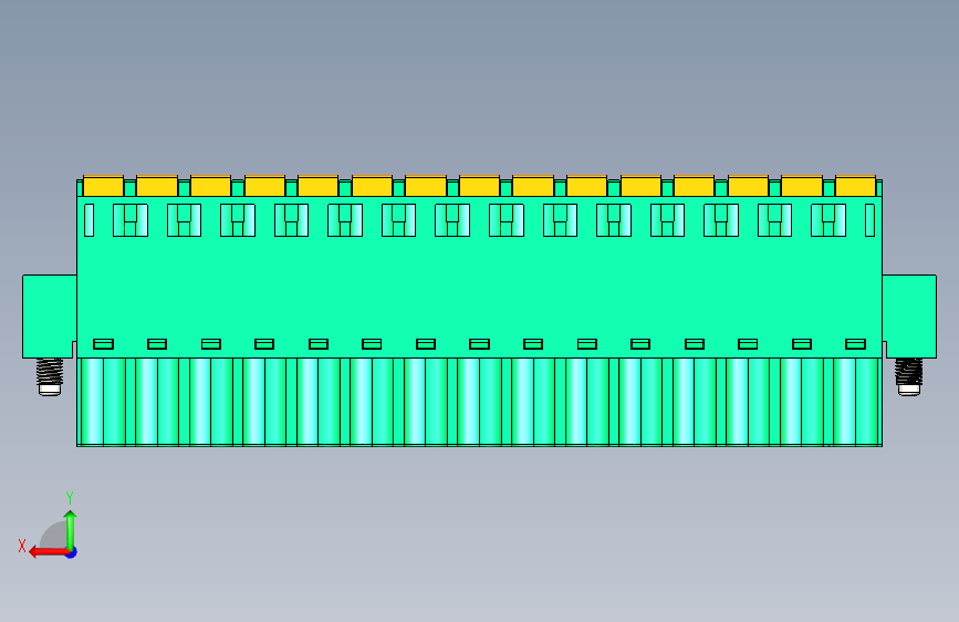 DEGSON 2EDG(M) 系列 5.08mm 螺钉锁紧插拔接线端子组-2EDGKDM-5.08-15P-14-00AH 背面视图