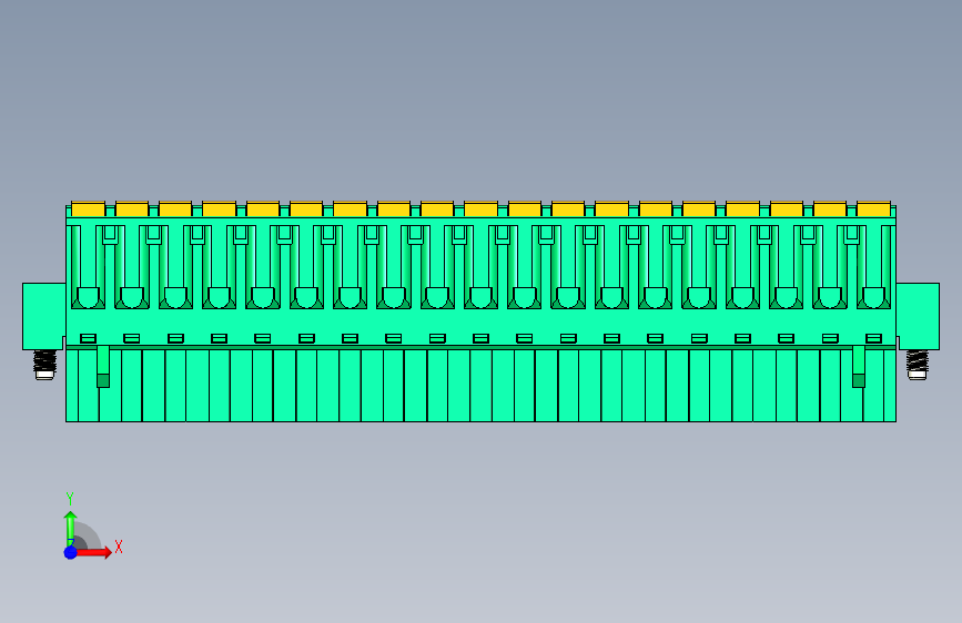 DEGSON 2EDG(M) 系列 5.08mm 螺钉锁紧插拔接线端子组-2EDGKDM-5.08-19P-14-00AH 正面视图