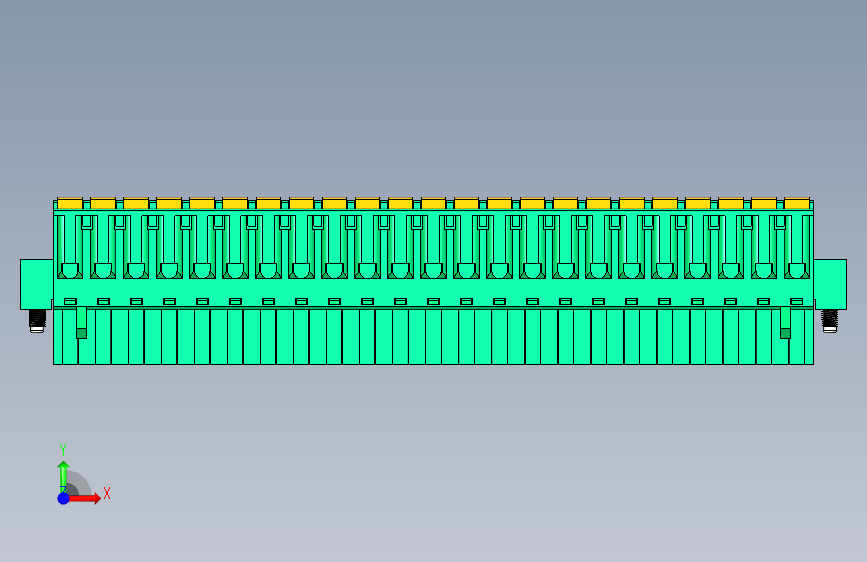 DEGSON 2EDG(M) 系列 5.08mm 螺钉锁紧插拔接线端子组-2EDGKDM-5.08-23P-14-00AH 正面视图