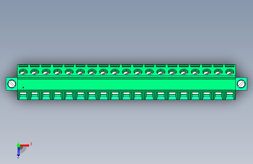 DEGSON 2EDG(M) 系列 5.08mm 螺钉锁紧插拔接线端子组-2EDGKLM-5.08-19P-14-00AH 俯视图