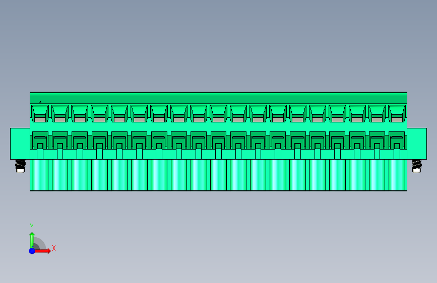 DEGSON 2EDG(M) 系列 5.08mm 螺钉锁紧插拔接线端子组-2EDGKLM-5.08-19P-14-00AH 正面视图