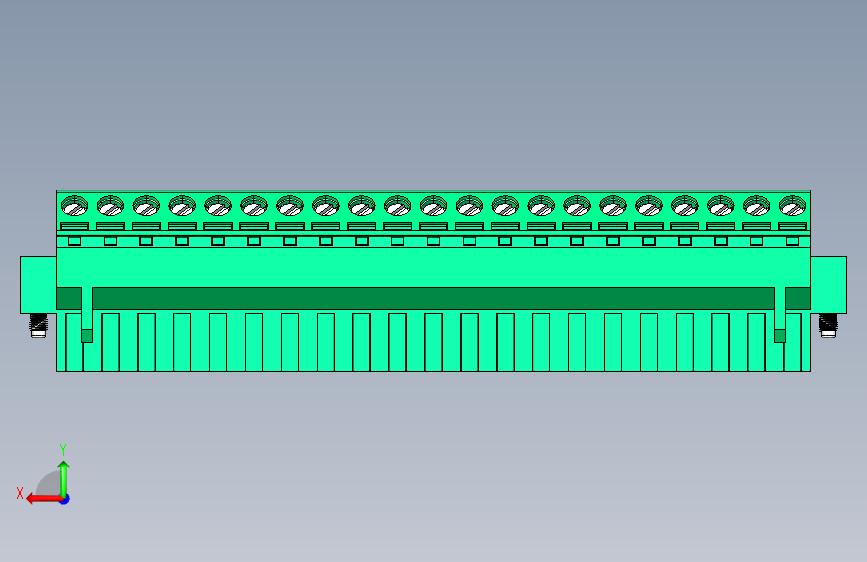 DEGSON 2EDG(M) 系列 5.08mm 螺钉锁紧插拔接线端子组-2EDGKLM-5.08-21P-14-00AH 背面视图