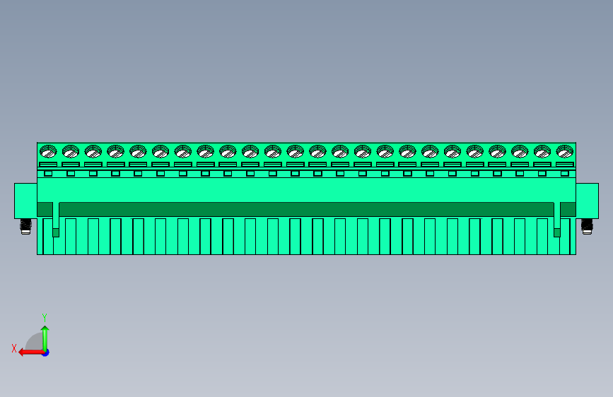 DEGSON 2EDG(M) 系列 5.08mm 螺钉锁紧插拔接线端子组-2EDGKLM-5.08-24P-14-00AH 背面视图