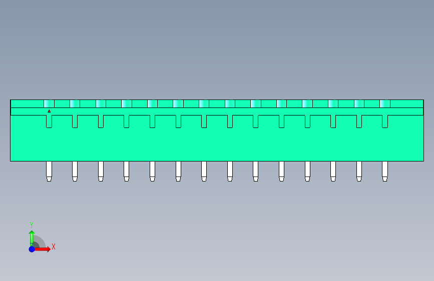 DEGSON 2EDG(M) 系列 5.08mm 螺钉锁紧插拔接线端子组-2EDGVM-5.08-14P-14-00AH 正面视图