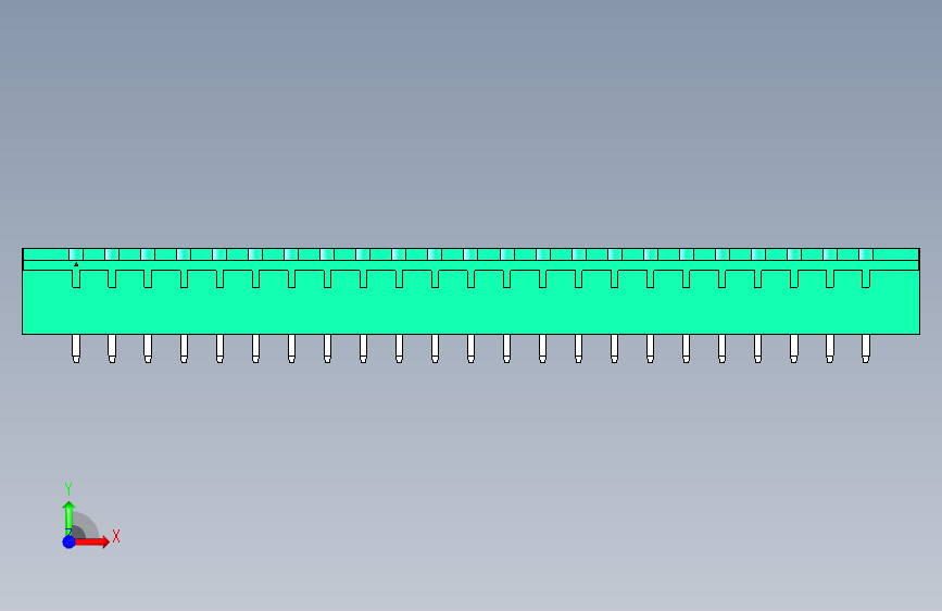 DEGSON 2EDG(M) 系列 5.08mm 螺钉锁紧插拔接线端子组-2EDGVM-5.08-23P-14-00AH 正面视图