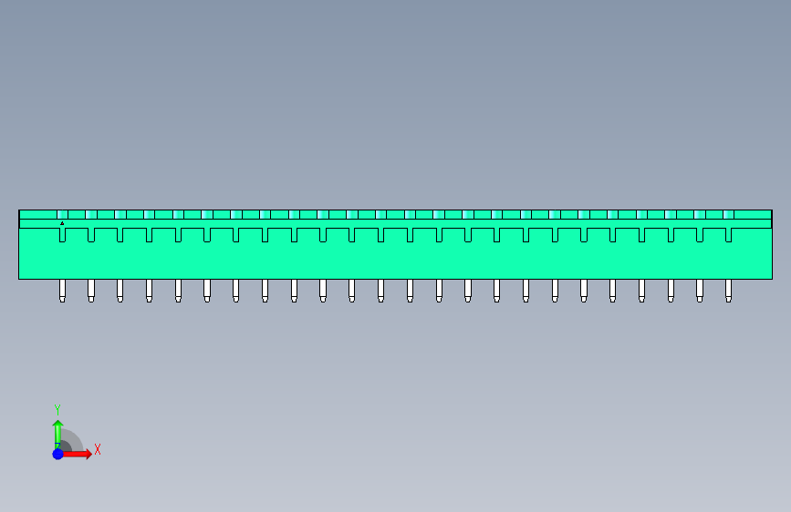 DEGSON 2EDG(M) 系列 5.08mm 螺钉锁紧插拔接线端子组-2EDGVM-5.08-24P-14-00AH 正面视图