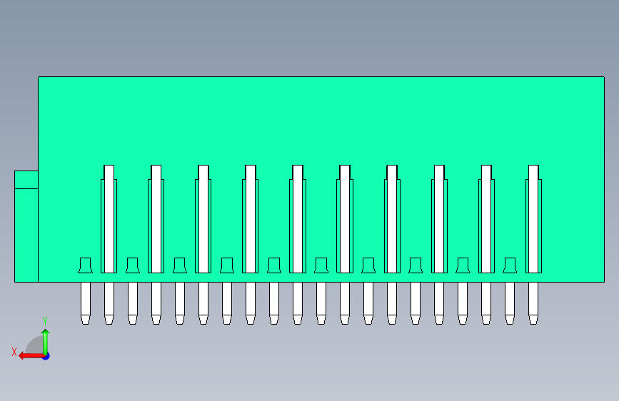 DEGSON 2EDG(M) 系列 5.08mm 螺钉锁紧插拔接线端子组-2EDGVTM-5.08-20P-14-00AH 背面视图