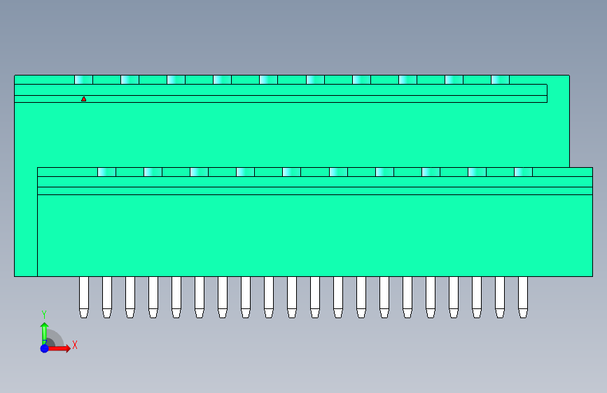 DEGSON 2EDG(M) 系列 5.08mm 螺钉锁紧插拔接线端子组-2EDGVTM-5.08-20P-14-00AH 正面视图