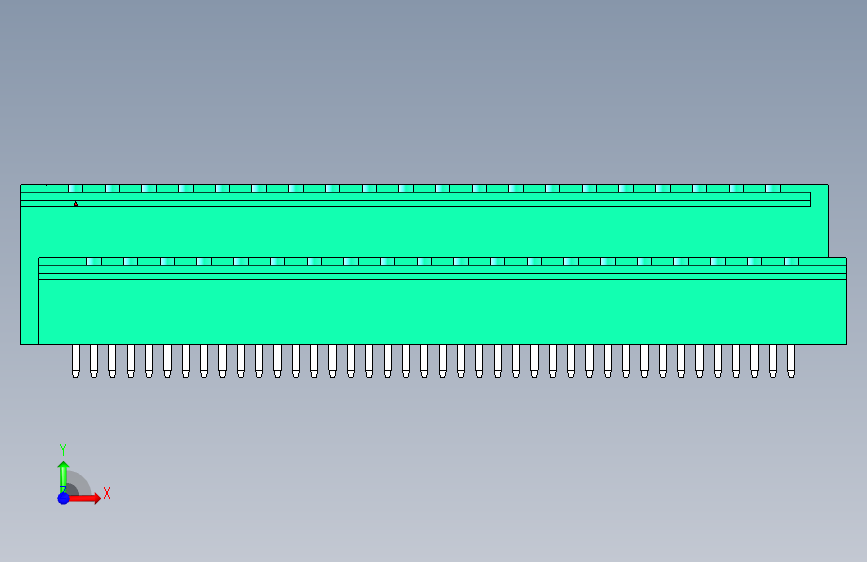 DEGSON 2EDG(M) 系列 5.08mm 螺钉锁紧插拔接线端子组-2EDGVTM-5.08-40P-14-00AH 正面视图