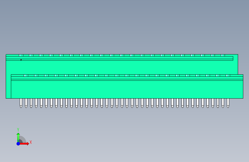 DEGSON 2EDG(M) 系列 5.08mm 螺钉锁紧插拔接线端子组-2EDGVTM-5.08-42P-14-00AH 正面视图