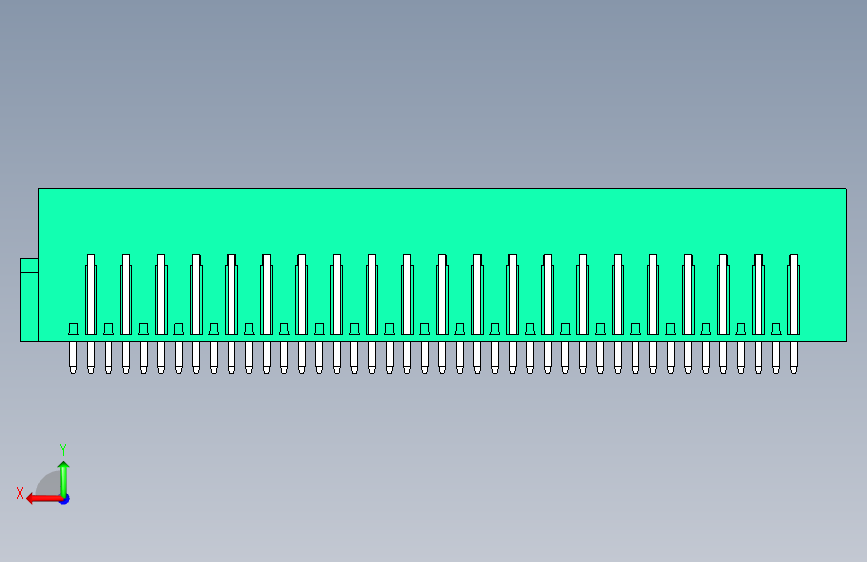 DEGSON 2EDG(M) 系列 5.08mm 螺钉锁紧插拔接线端子组-2EDGVTM-5.08-42P-14-00AH 背面视图