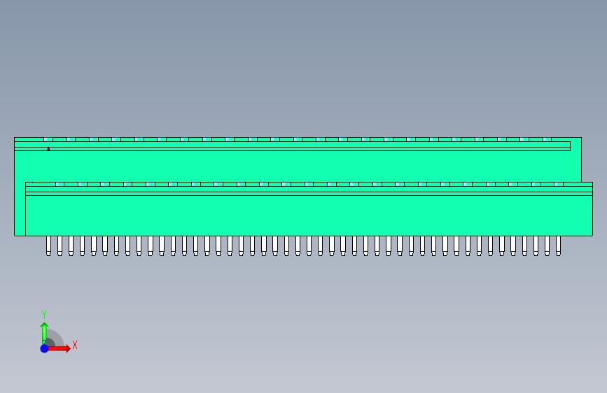 DEGSON 2EDG(M) 系列 5.08mm 螺钉锁紧插拔接线端子组-2EDGVTM-5.08-46P-14-00AH 正面视图
