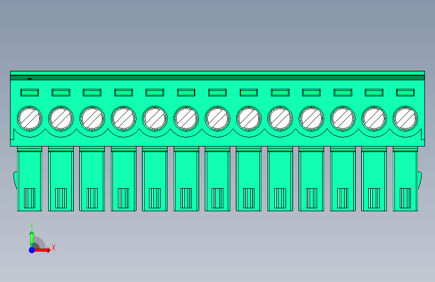 DEGSON 15EDG 系列 3.5mm 插拔式接线端子 FullPack-15EDGK-3.5-13P-14-00AH 正面视图