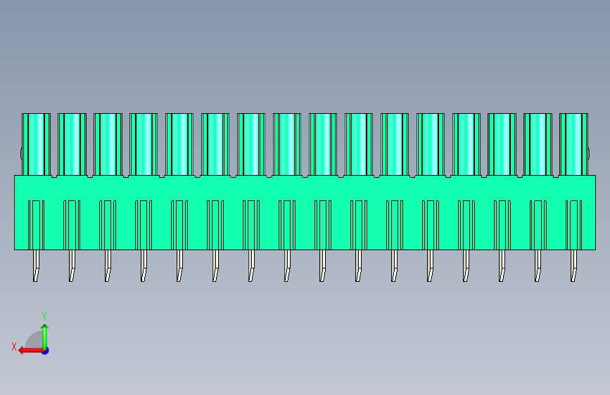 DEGSON 15EDG 系列 3.81mm 插拔式接线端子-15EDGB-3.81-16P-14-00AH 背面视图