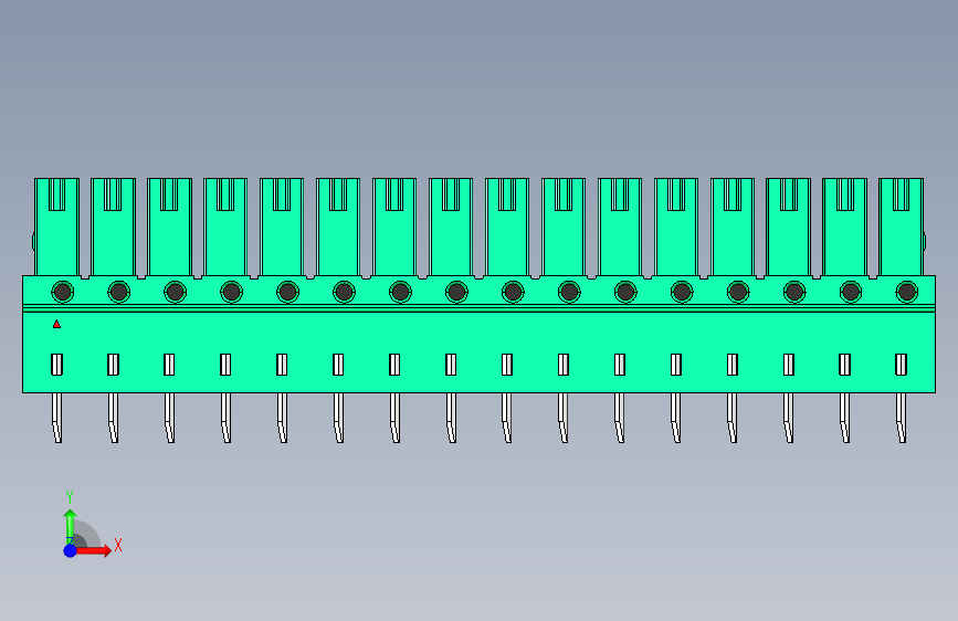 DEGSON 15EDG 系列 3.81mm 插拔式接线端子-15EDGB-3.81-16P-14-00AH 正面视图