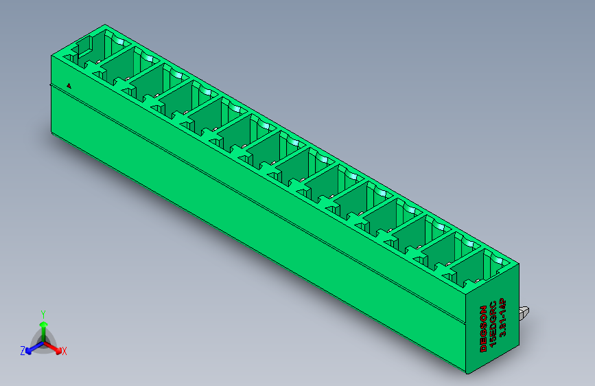 DEGSON 15EDG 系列 3.81mm 插拔式接线端子-15EDGRC-3.81-14P-14-00AH_STEP_模型图纸下载 – 懒石网