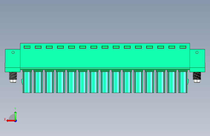 DEGSON 15EDG(公头) 3.5mm 螺钉锁紧,插拔式接线端子 FullPack-15EDGKM-3.5-15P-14-00AH 背面视图