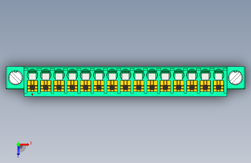 DEGSON 15EDG(公头) 3.5mm 螺钉锁紧,插拔式接线端子 FullPack-15EDGKNM-3.5-15P-14-00AH 俯视图