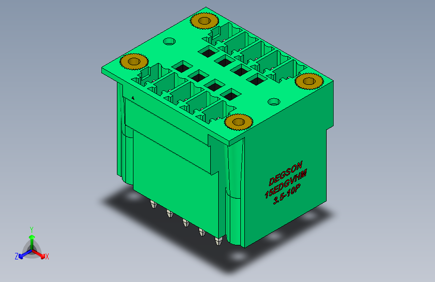 DEGSON 15EDG（公头） 3.5mm 螺钉锁紧，插拔式接线端子 FullPack-15EDGVHM-3.5-10P-14-00AH
