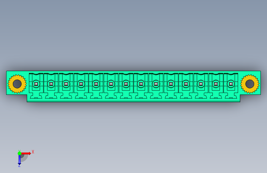 DEGSON 15EDG(公头) 3.5mm 螺钉锁紧,插拔式接线端子 FullPack-15EDGVM-3.5-14P-14-00AH 俯视图