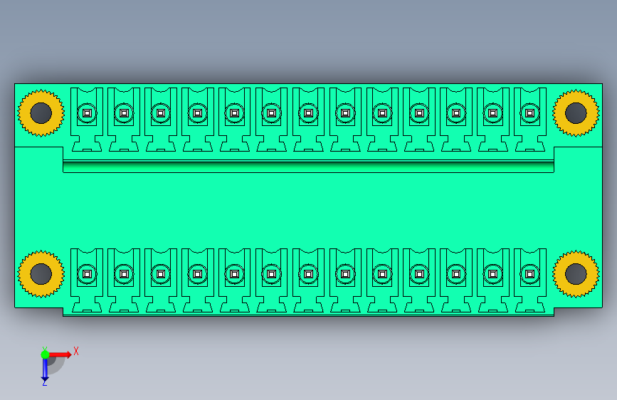 DEGSON 15EDG(公头) 3.5mm 螺钉锁紧,插拔式接线端子 FullPack-15EDGVTM-3.5-26P-14-00AH 俯视图