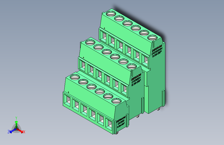 DEGSON DG500 系列 5.05.087.62mm 接线端子-DG500A3-5.08-18P-14-00AH