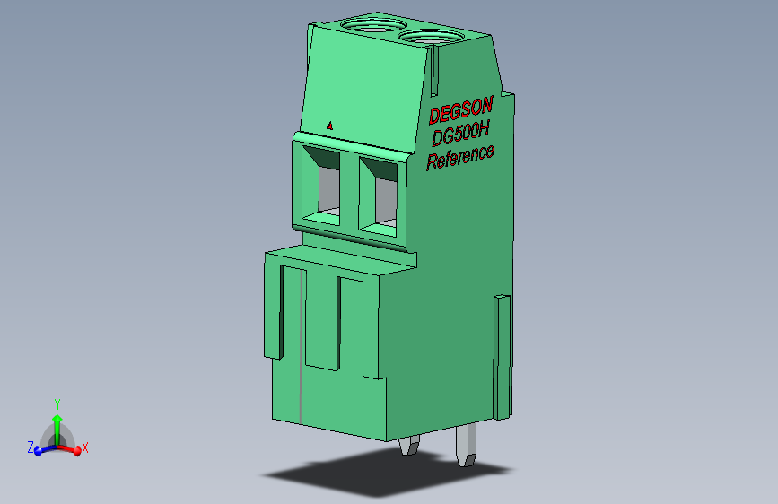 DEGSON DG500 系列 5.05.087.62mm 接线端子-DG500H-5.0_5.08-xxP-14-00AHSubA3SubASubB 主视图