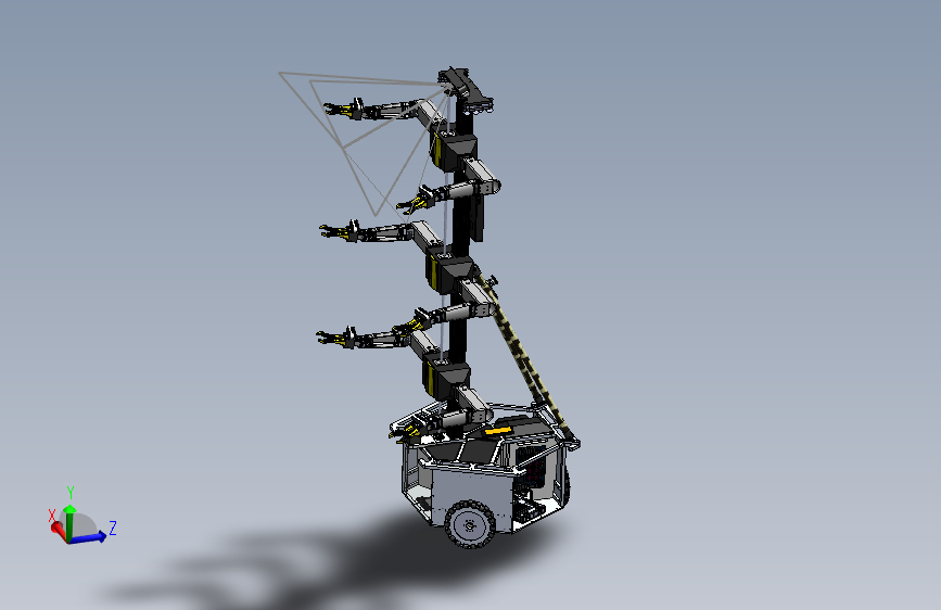 Stickbug 6机械臂授粉机器人3D图纸 Solidworks设计