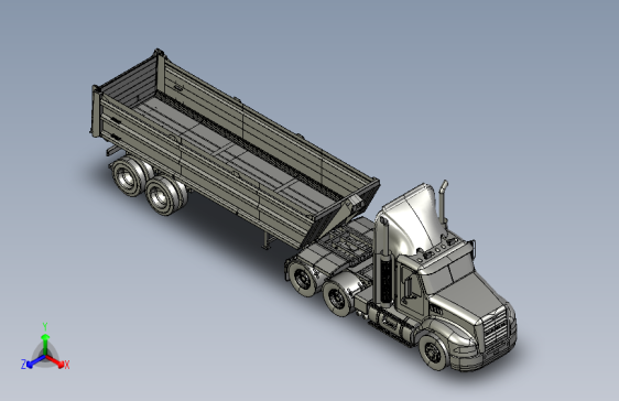 27-与麦克卡车的污垢拖车  3d模型图纸