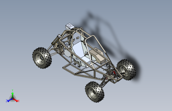 Baja Kart Cross卡丁车(未完成)3D模型图纸 STEP格式