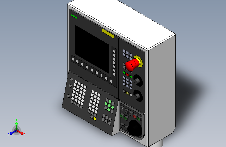 CNC数控车床操控面板3D图纸 Solidworks设计