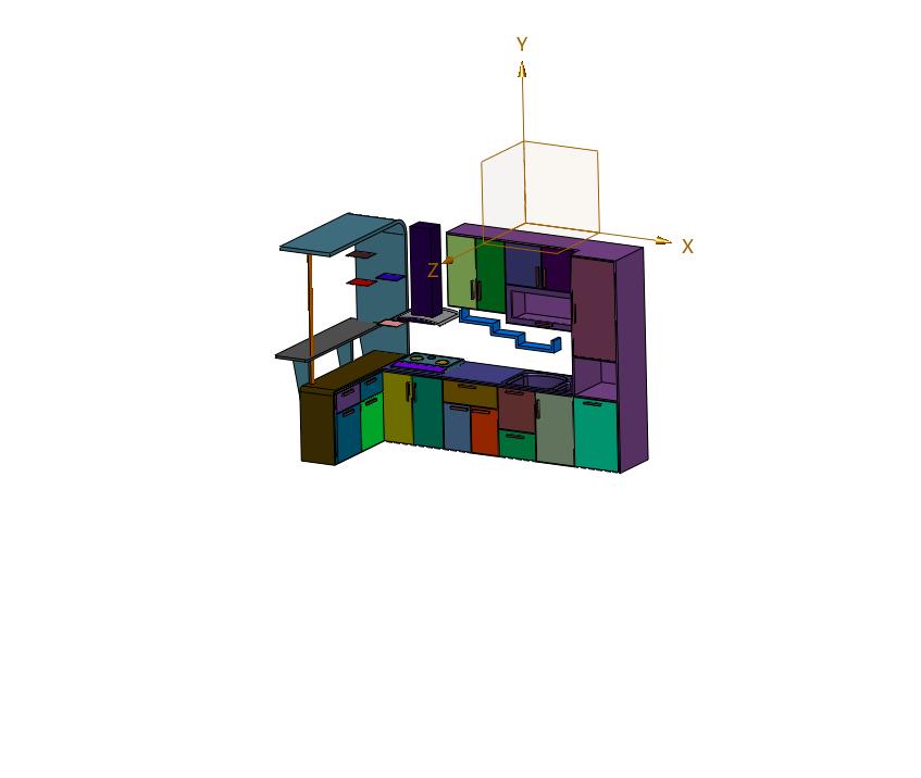 现代整体厨房3d模型