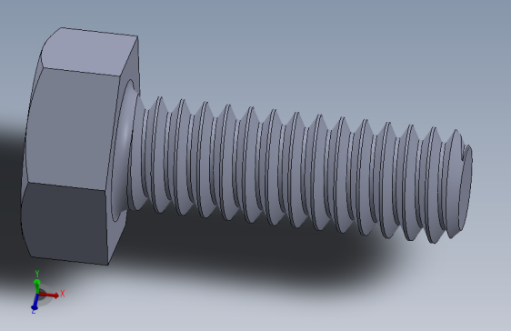 UNC 六角螺栓-Hex Bolt 0.250-20 x 0.750.SLDPRT