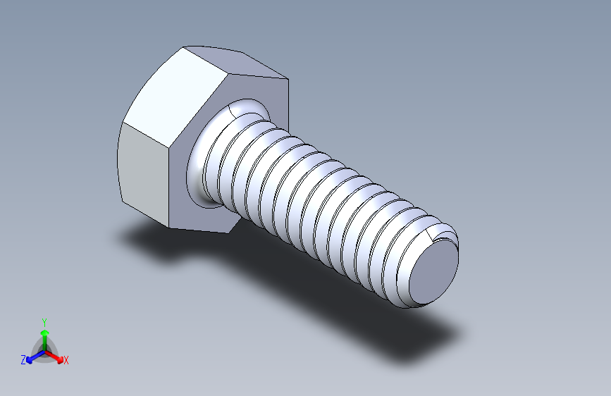 UNC 六角螺栓-Hex Bolt 0.250-20 x 0.750.STEP