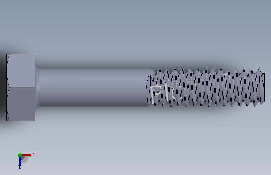 UNC 六角螺栓-Hex Bolt 0.250-20 x 1.500.SLDPRT 俯视图