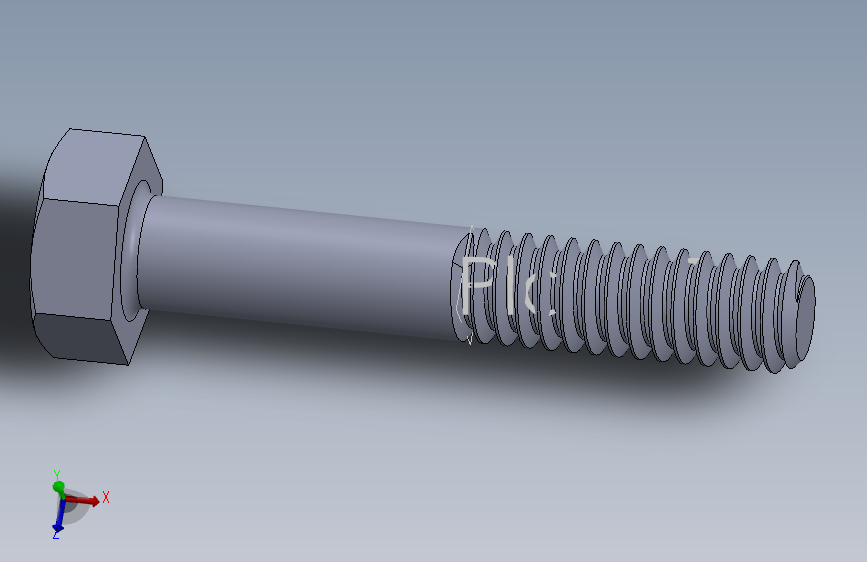 UNC 六角螺栓-Hex Bolt 0.250-20 x 1.500.SLDPRT