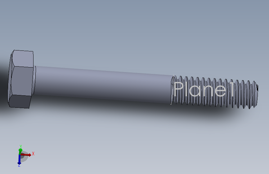 UNC 六角螺栓-Hex Bolt 0.250-20 x 2.000.SLDPRT