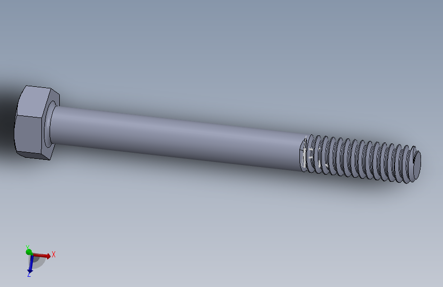 UNC 六角螺栓-Hex Bolt 0.250-20 x 2.500.SLDPRT