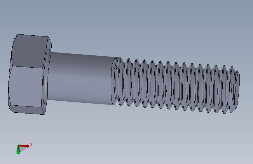 UNC 六角螺栓-Hex Bolt 0.375-16 x 1.5.SLDPRT