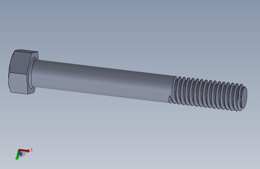 UNC 六角螺栓-Hex Bolt 0.375-16 x 3.SLDPRT
